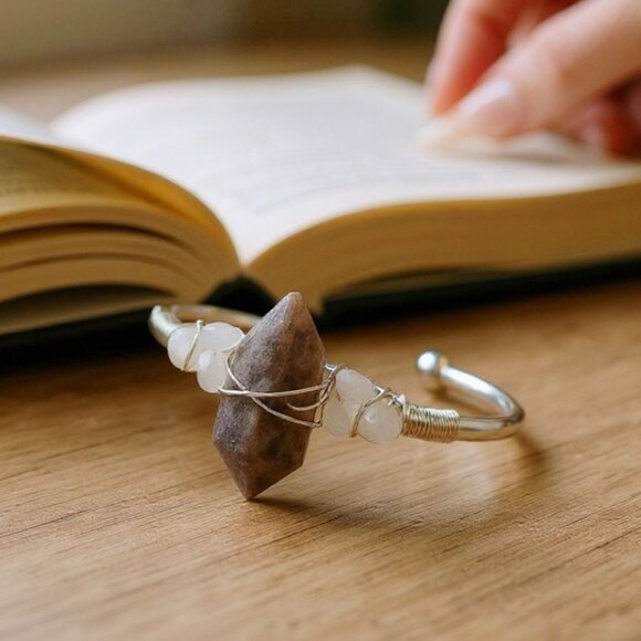 Sunstone Wire Wrap Cuff w/ 14Kt Gold Over Copper – Handmade & NWT - Picture 11 of 12